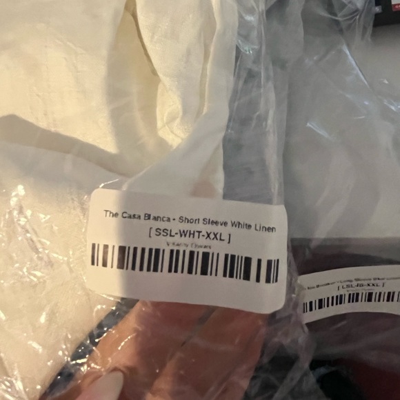 Brand new w/ tags KENNY FLOWERS “THE CASA BLANCA” SHORT SLEEVE WHITE LINEN SHIRT - Picture 5 of 5